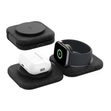 Belkin® BoostCharge Pro 2-in-1 Magnetic Foldable Wireless Charging Travel Pad with 15-Watt Qi2, Black