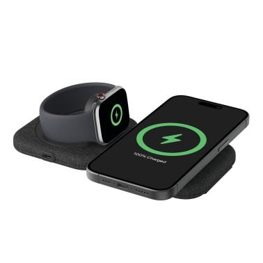 Belkin® BoostCharge Pro 2-in-1 Magnetic Foldable Wireless Charging Travel Pad with 15-Watt Qi2, Black
