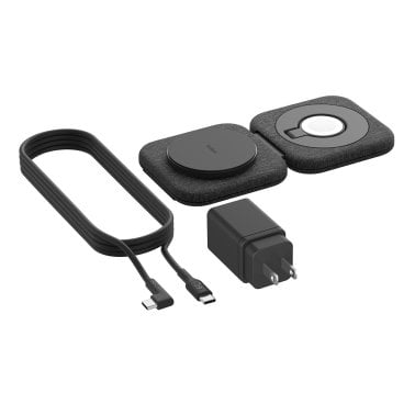Belkin® BoostCharge Pro 2-in-1 Magnetic Foldable Wireless Charging Travel Pad with 15-Watt Qi2, Black