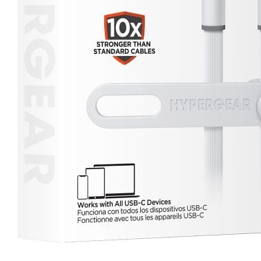 HyperGear® Flexi Pro USB-C® to USB-C® Soft-Touch Silicone Fast Charge and Sync Cable (10 Ft.; White)