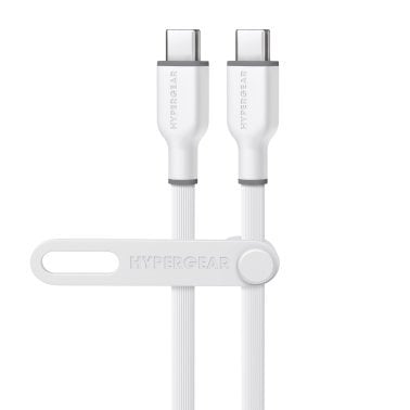 HyperGear® Flexi Pro USB-C® to USB-C® Soft-Touch Silicone Fast Charge and Sync Cable (10 Ft.; White)