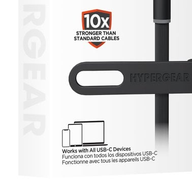 HyperGear® Flexi Pro USB-C® to USB-C® Soft-Touch Silicone Fast Charge and Sync Cable (10 Ft.; Black)