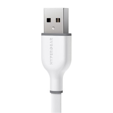 HyperGear® Flexi Pro USB-A to USB-C® Soft-Touch Silicone Charge and Sync Cable, 10 Ft. (White)