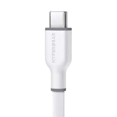HyperGear® Flexi Pro USB-A to USB-C® Soft-Touch Silicone Charge and Sync Cable, 10 Ft. (White)