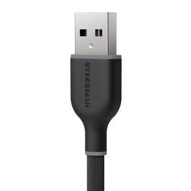 HyperGear® Flexi Pro USB-A to USB-C® Soft-Touch Silicone Charge and Sync Cable, 10 Ft. (Black)