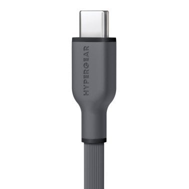 HyperGear® Flexi Pro USB-C® to USB-C® Soft-Touch Silicone Fast Charge and Sync Cable (15 Ft.; Gray)