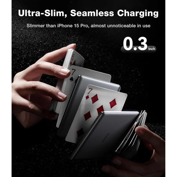 TORRAS® MiniMag 5,000-mAh Wireless Power Bank, Titanium Gray
