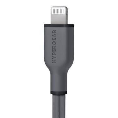 HyperGear® Flexi Pro USB-C® to Lightning® Soft-Touch Silicone Fast Charge and Sync Cable, 10-Ft. (Gray)