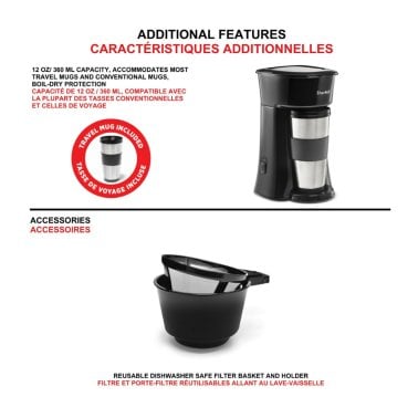 Starfrit® Single-Serve Drip Coffee Maker with Bonus Travel Mug