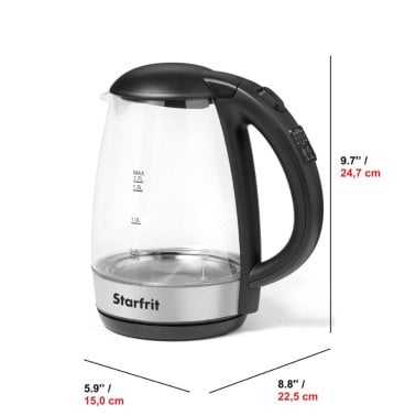 Starfrit® 1.7-Liter 1,500-Watt Glass Electric Kettle with Variable Temperature Control