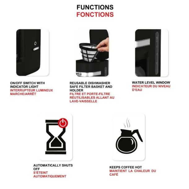 Starfrit® 900-Watt 10-Cup Coffee Maker, Black