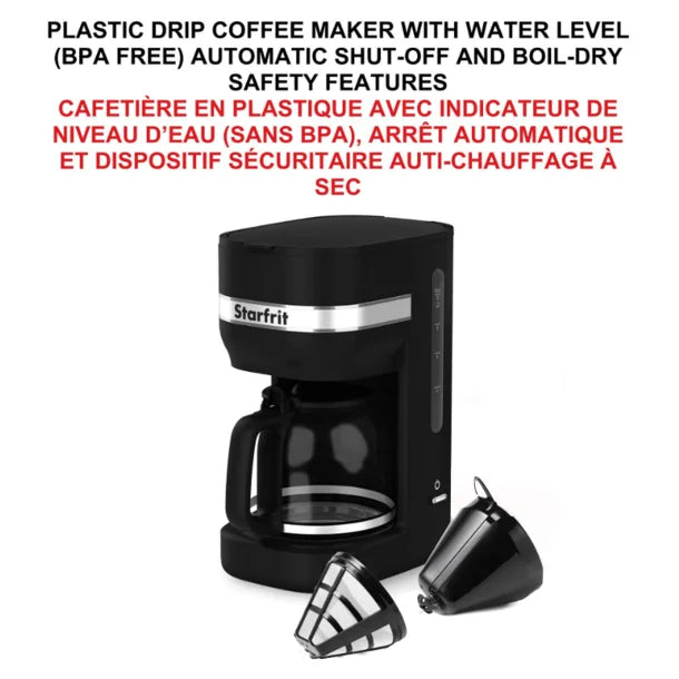 Starfrit® 900-Watt 10-Cup Coffee Maker, Black
