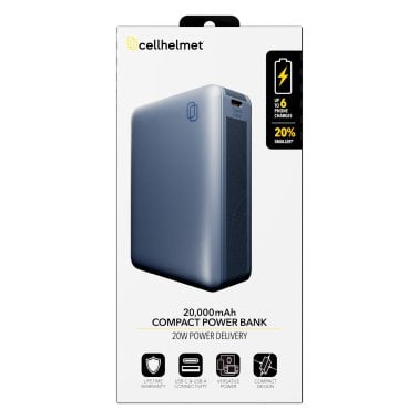 cellhelmet® 20,000-mAh Portable USB-C® and USB-A Power Bank with 22.5-Watt Charging, PP-224
