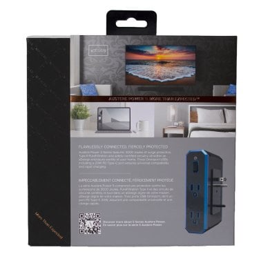 Austere® V Series Power Wall Charger and 3,000-Joules Surge Protector, 4 AC Outlets and 3 OmniPort USB+PD Ports, 5S-PS4-US1