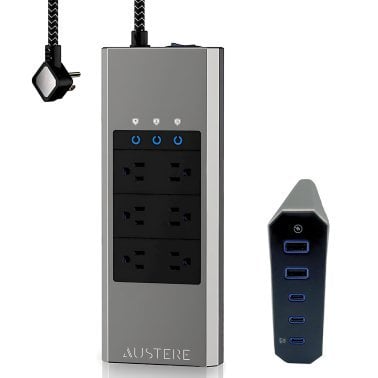 Austere® VII Series Power 4,000-Joules Surge Protector Power Strip with 5 OmniPort USB+PD Ports, 6-Ft. Cord (6 Outlet)