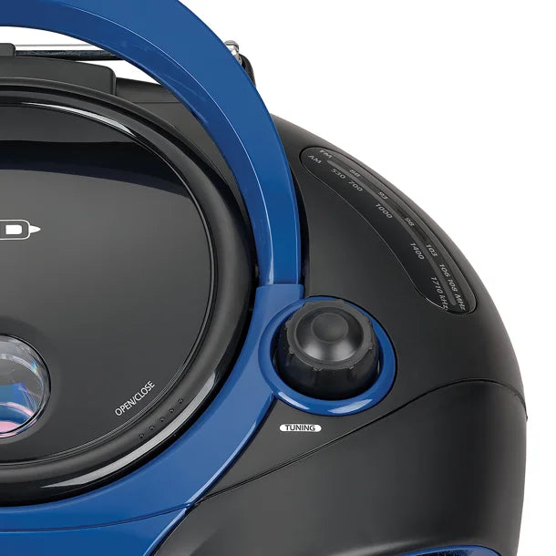 JENSEN® Portable CD Player with AM/FM Stereo Radio, CD-490 (Blue/Black)