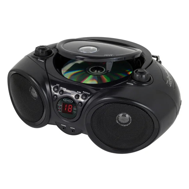JENSEN® Portable CD Player with AM/FM Stereo Radio, CD-490 (Black)