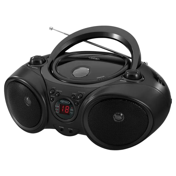 JENSEN® Portable CD Player with AM/FM Stereo Radio, CD-490 (Black)