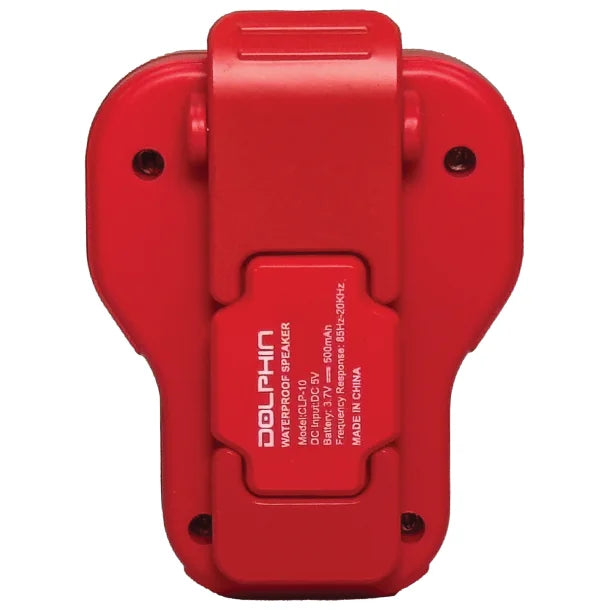 Dolphin® Audio CLP-10 Portable Wearable Waterproof Bluetooth® Speaker with Magnetic Clip (Red)
