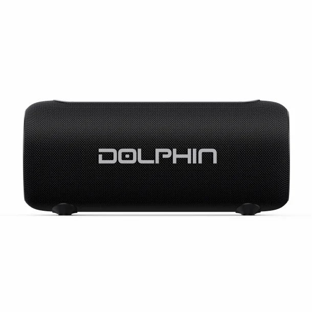 Dolphin® Audio Water-Resistant Portable Bluetooth® Speakerphone with RGB Lights and Shoulder Strap, Black, LX-30