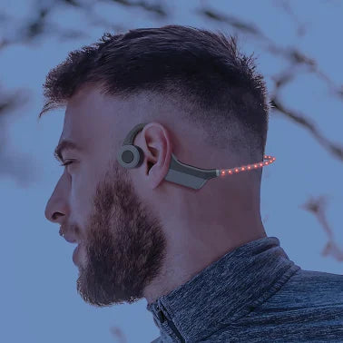 OPN Sound® Dashlyte Bluetooth® Bone-Conduction LED-Neckband Headphones with Microphone, Black