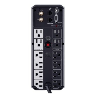 CyberPower® Intelligent LCD UPS Series CP1500AVRLCD3 900-Watt 12-Outlet Battery Backup with Automatic Voltage Regulation, 6-Ft. Cord