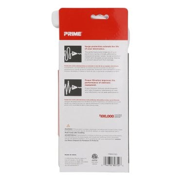 PRIME® 1,000-Joules Surge Protector, 6 Outlets, 8-Ft. Cord, PB802126