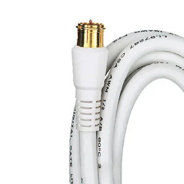 RCA RG6 Coaxial Cable with F-Connectors (3 Ft.; White)
