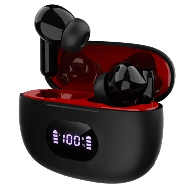 IQ Sound® Bluetooth® Earphones with Microphones, True Wireless with LED-Power-Display Charging Case, Black, IQ-243TWS