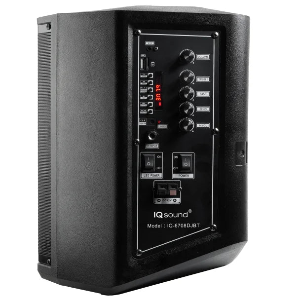 IQ Sound® Pro DJ Bluetooth® Portable Party System, True Wireless, with Lights, Wireless Microphone, and Remote, IQ-6708DJBT