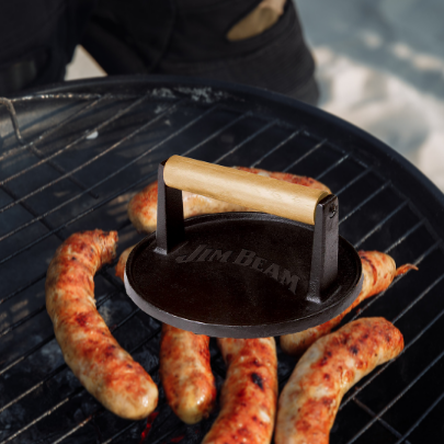 Jim Beam Cast Iron 7" Burger Press.