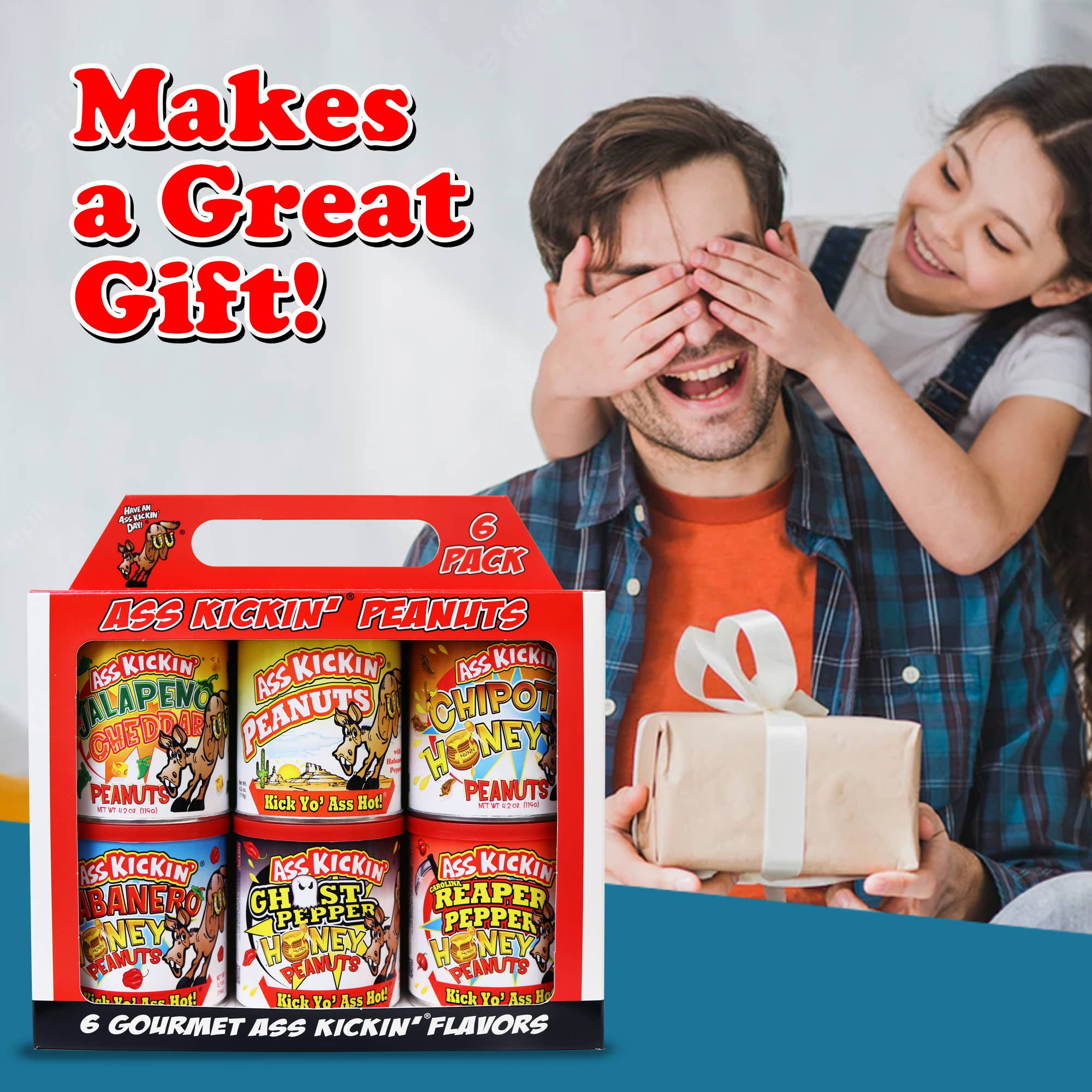 Ass Kickin’ Peanuts Variety 6 Pack (6 Different 4.2oz Ass Kickin' Peanut Flavors)