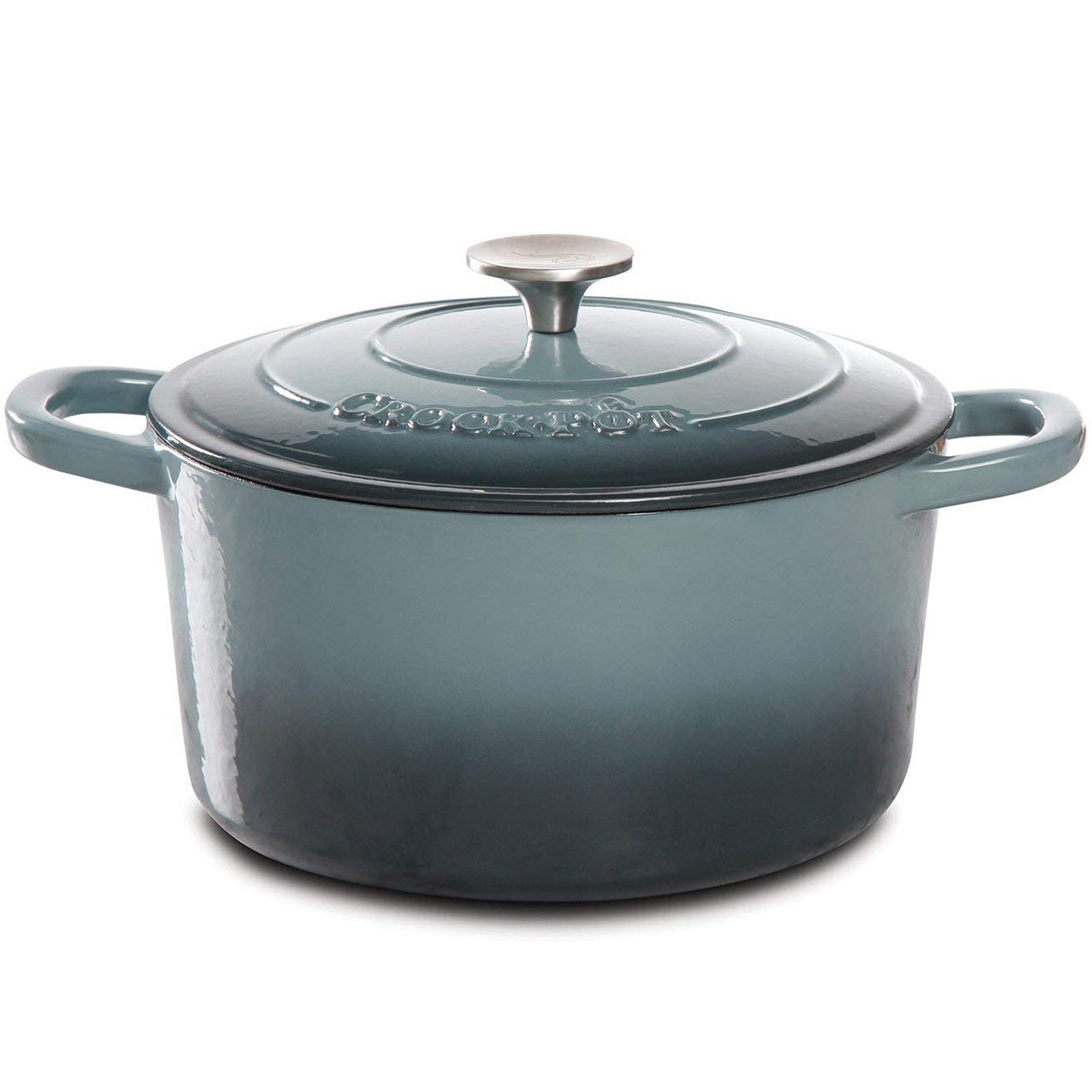 Crock Pot Artisan 5 Quart Round Enameled Cast Iron Dutch Oven in Slate Gray - Free Shipping