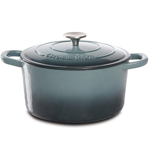 Crock Pot Artisan 5 Quart Round Enameled Cast Iron Dutch Oven in Slate Gray - Free Shipping