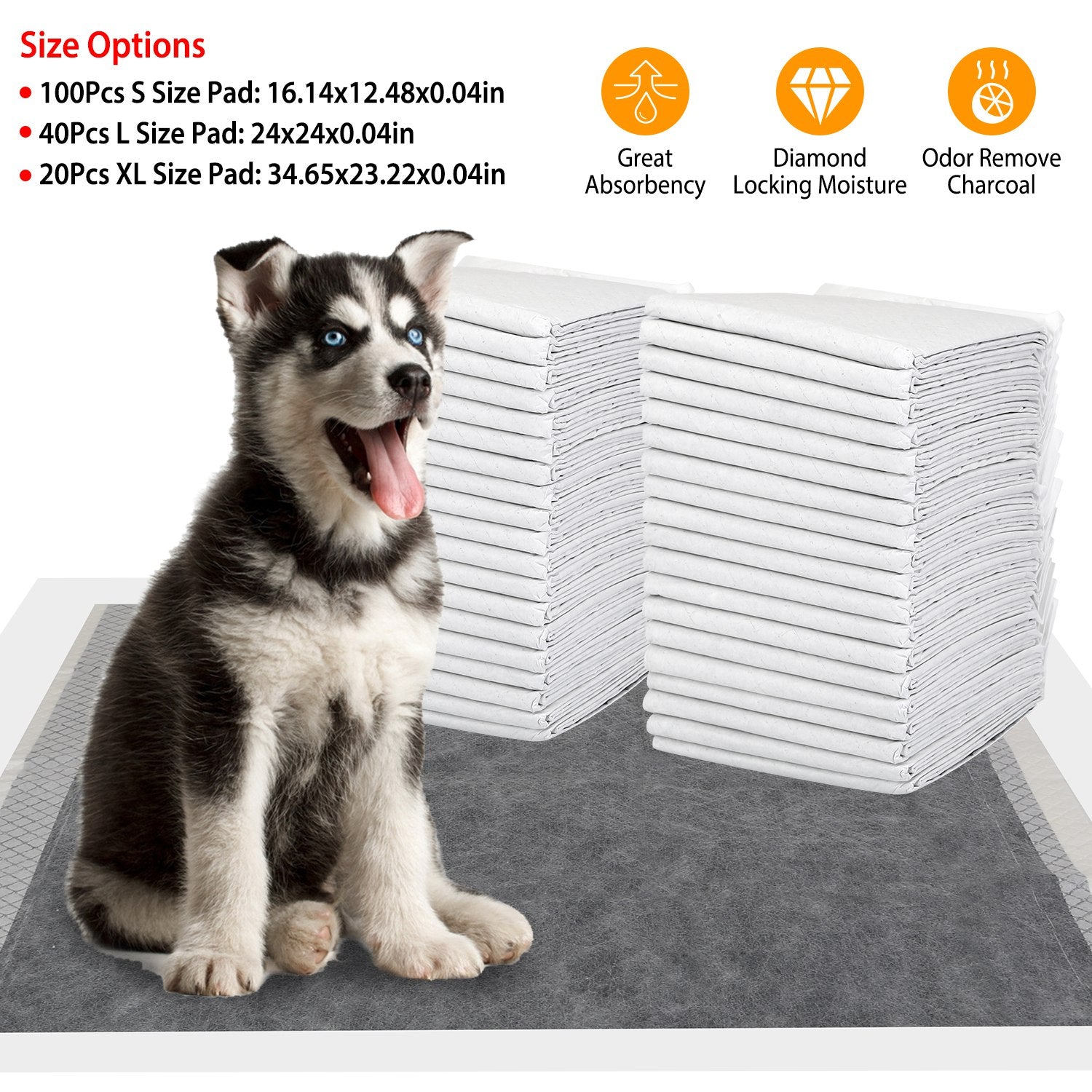 40Pcs Dog Pee Training Pads Super Absorbent Leak-proof Quick Dry Pet Pee Wee Poo Toilet Mats Disposable Potty Train L