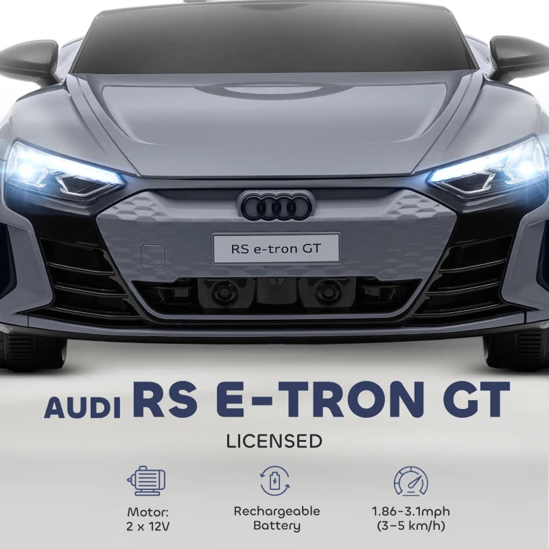 Aosom Ride-On Toy On Car with Remote Control, 12V 3.1 MPH Electric Ride for Kids w/ Suspension System, Horn Honking, Grey