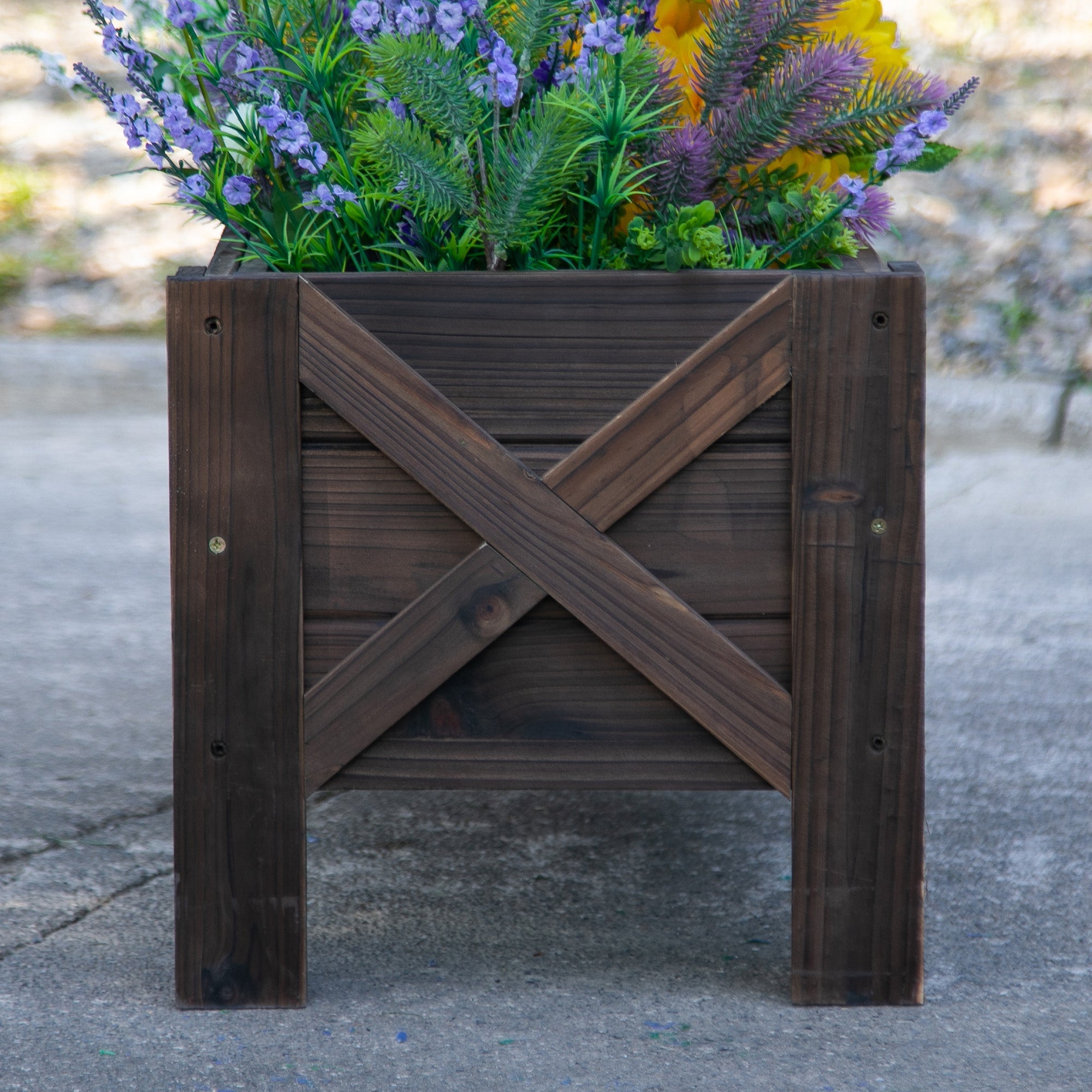 Outsunny 3.3 x 1.2 x 1.2 ft  Wooden Planter Box Garden Raised Bed Planter Grow Containers, Carbonized