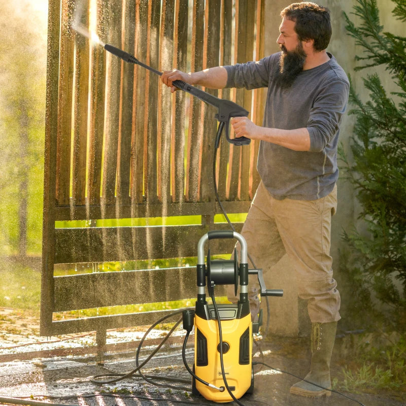 Outsunny Electric Pressure Washer – 2176 PSI High Pressure Power Washer with Adjustable Nozzle