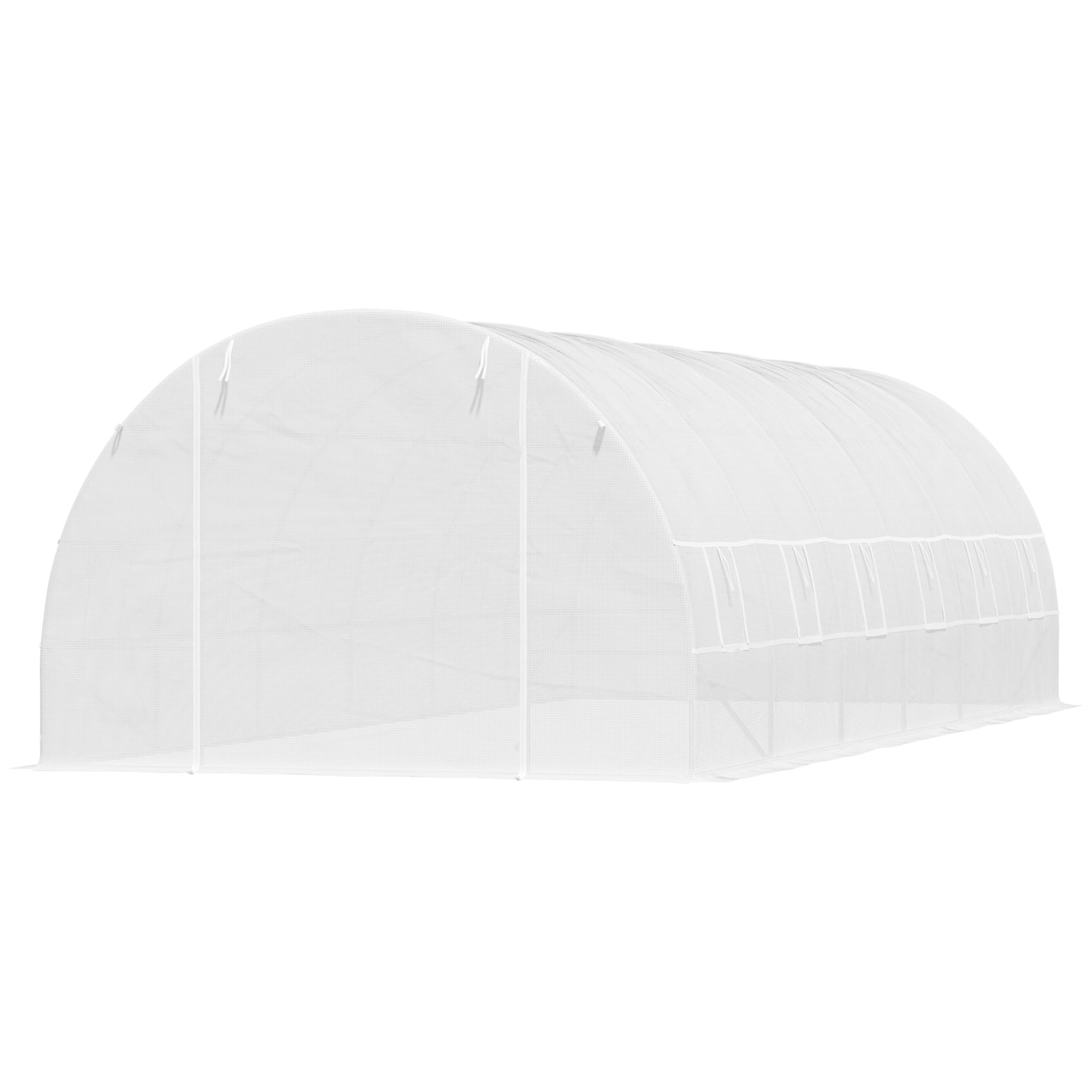 Outsunny 26' x 10' x 6.6' Large Walk in Tunnel Greenhouse Garden Plant Seed Green House Premium Steel Frame