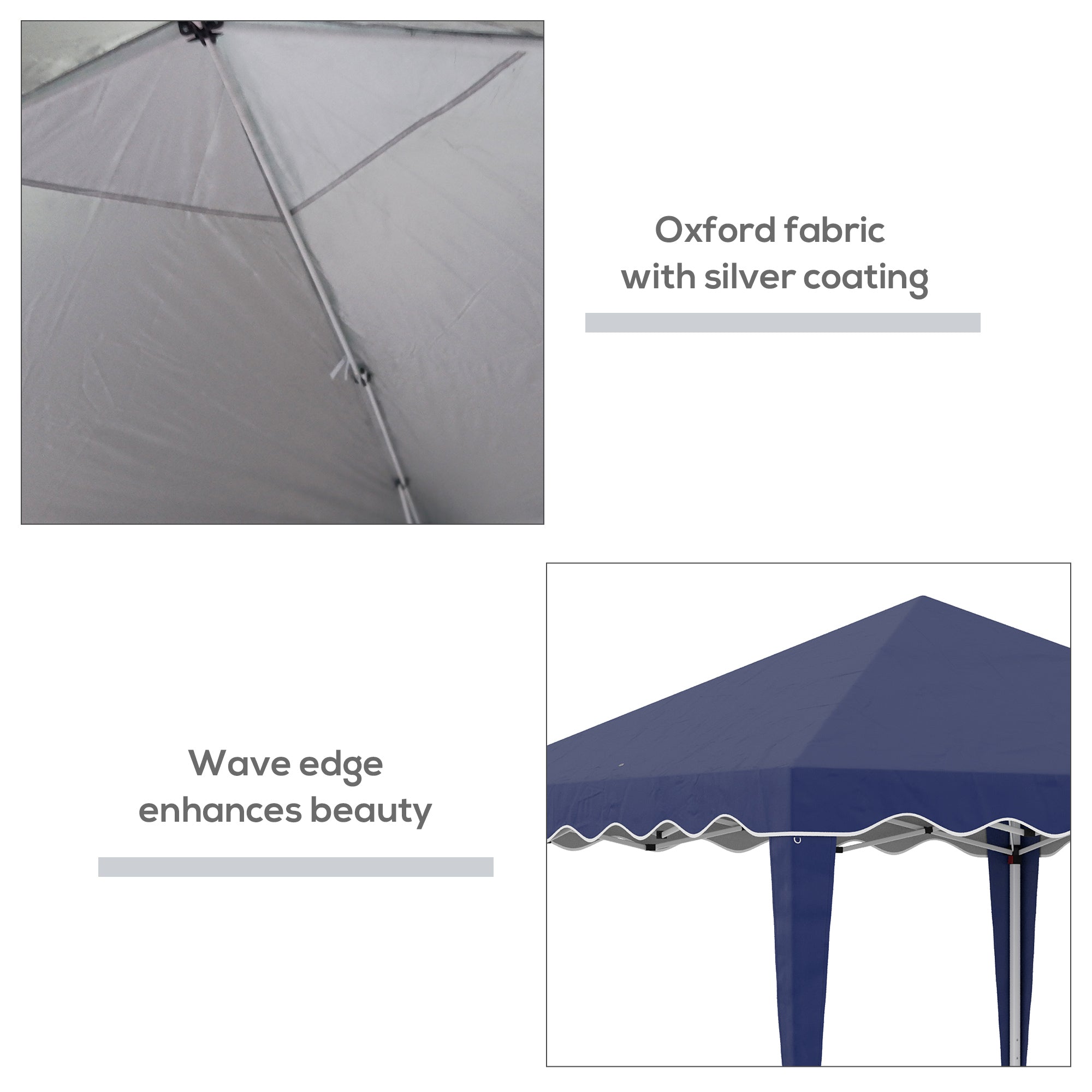 Outsunny 10'x10' Pop Up Canopy Tent Instant Outdoor Shelter Adjustable Height Party Tent with Carry Bag Blue