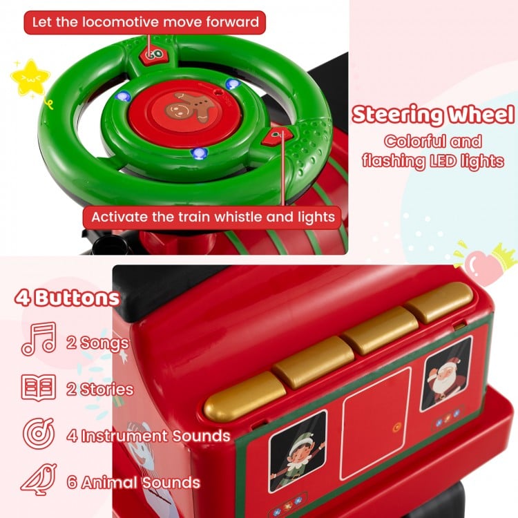 6V Toddler Ride On Train Combo: Track Ride & 2-Seater Carriage Set
