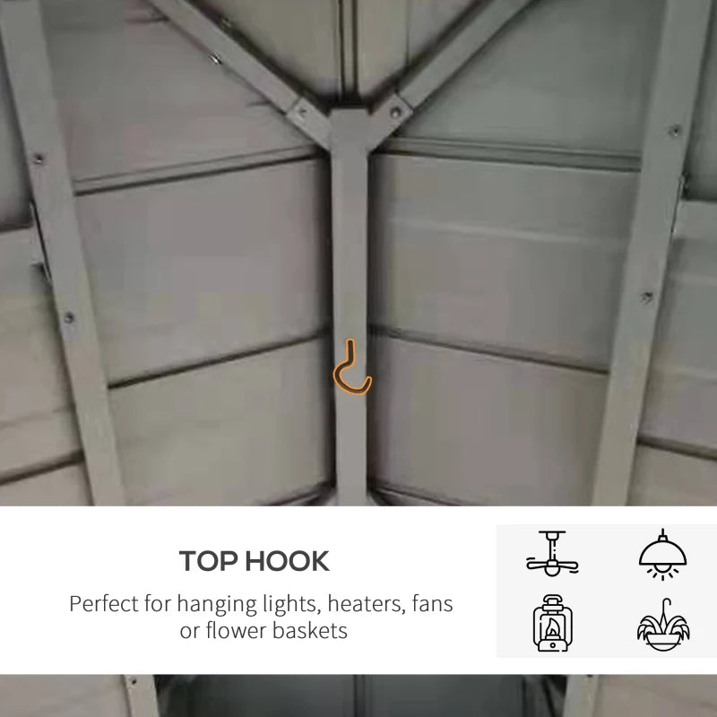 Outsunny 11' x 11' Wood Frame Hardtop Gazebo Galvanized Steel Canopy Outdoor Shelter with Double Vented Roof for Garden, Lawn, Poolside, Black