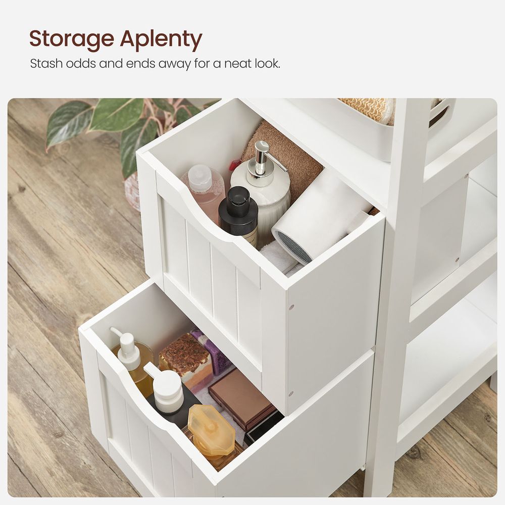 VASAGLE Bathroom Floor Cabinet with 2 Drawers