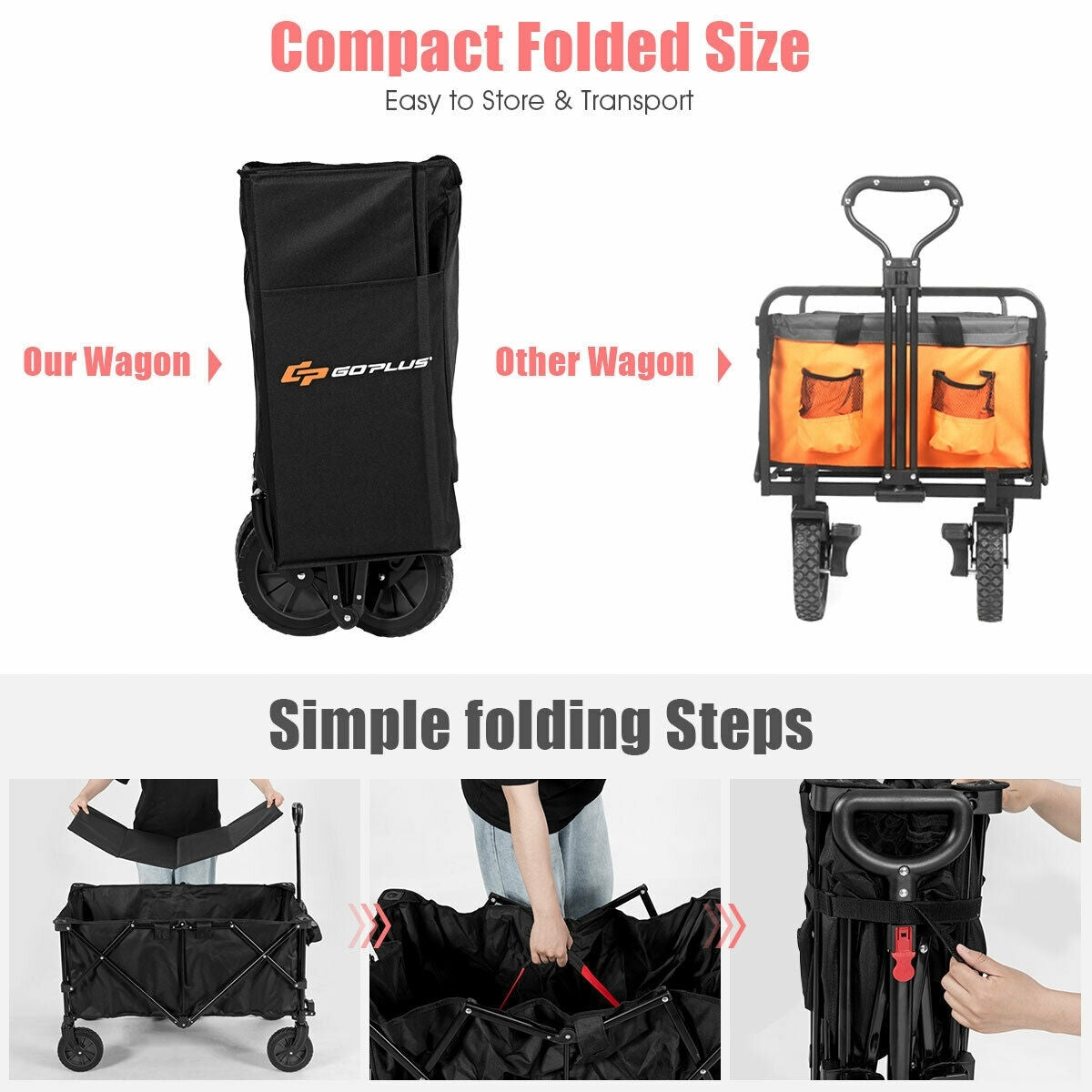 Outdoor Utility Garden Trolley Buggy -BlackÂ