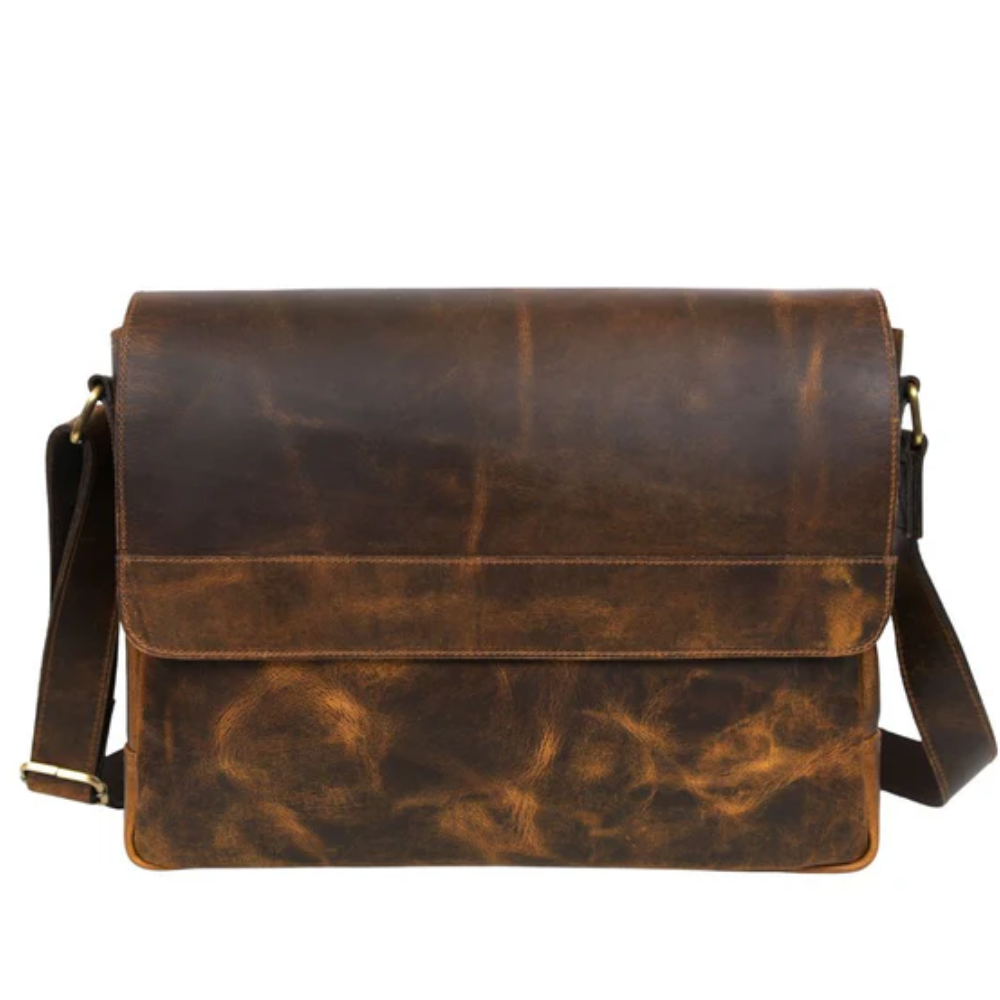 Husdon Leather Messenger Bag - Saddleback