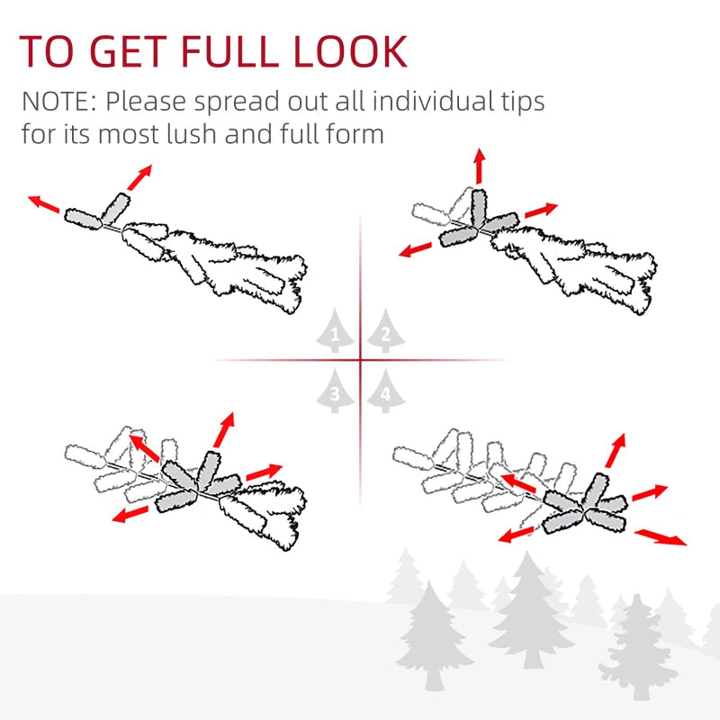 HOMCOM Pre-Lit LED Optical Fiber Christmas Tree with Stand