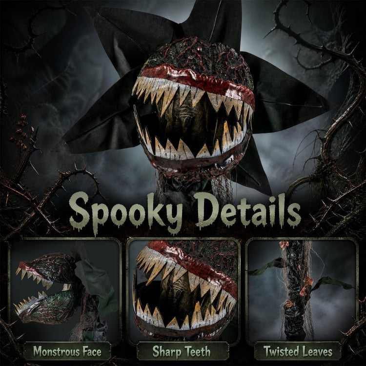 6.2 ft Animated Halloween Man-Eating Plant with Color-Changing LED Mouth