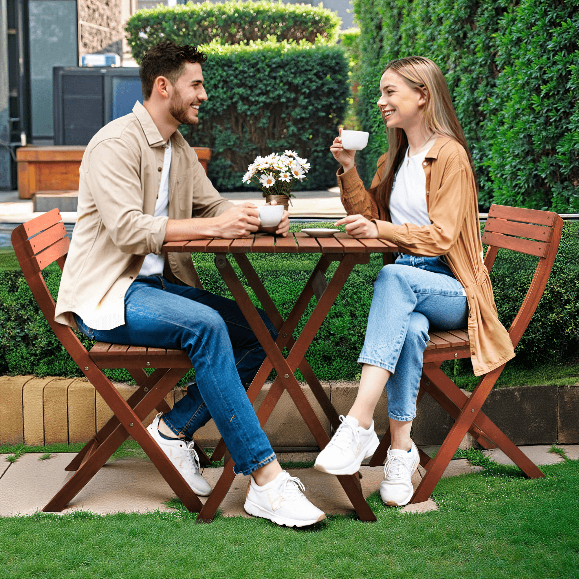 Foldable Bistro Table and Chairs Set
