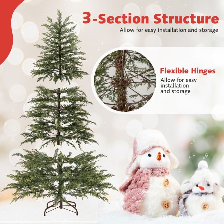 6.5 Feet Artificial Christmas Tree with Branch Tips and Colorful LED Lights