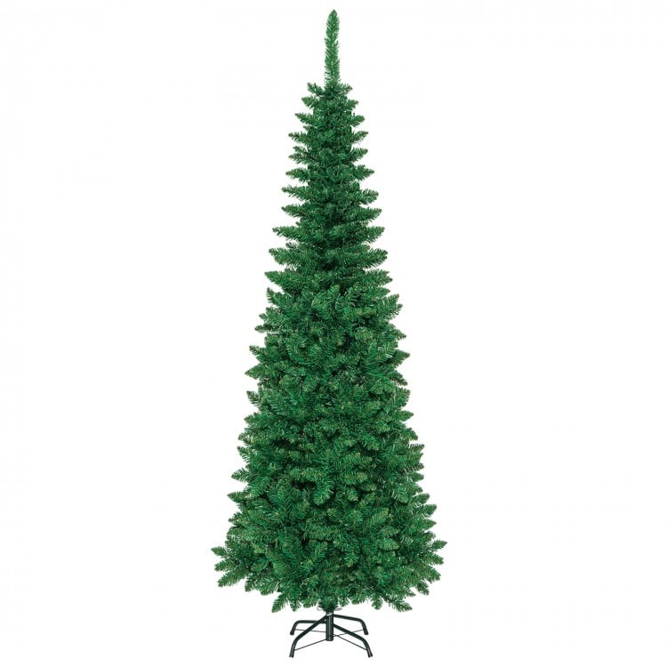 6.5 Feet Pre-Lit Hinged Artificial Pencil Christmas Tree